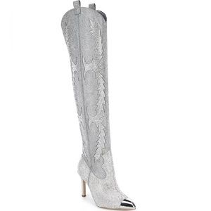 Gianni Bini KatyannaTwo Over-the-Knee Rhinestone Embellished Western Dress Boots